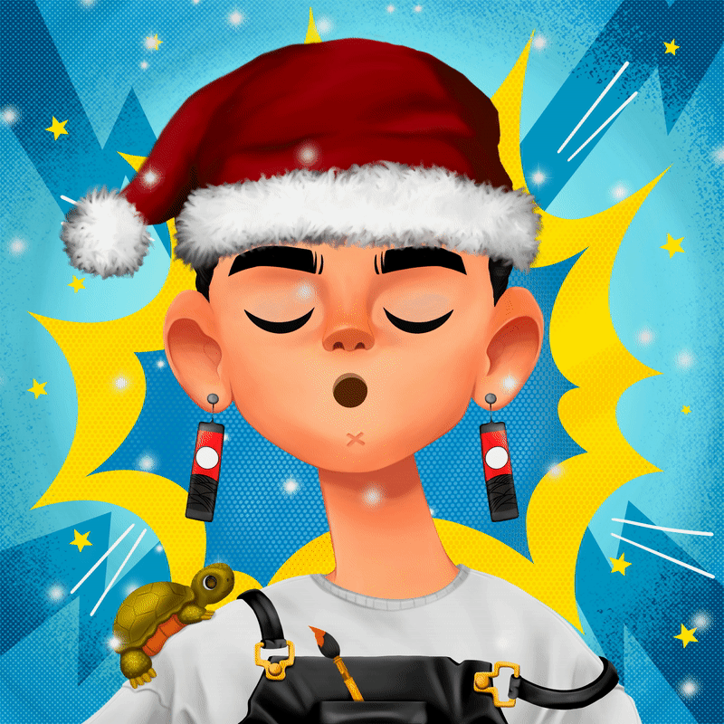 Santa Hat  and the snow